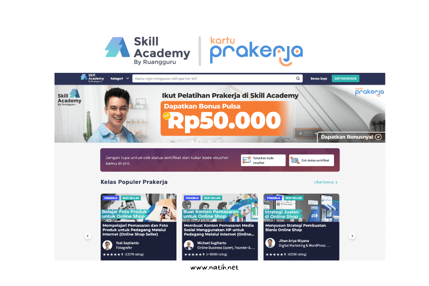 Pelatihan prakerja di skill academy by Ruang Guru