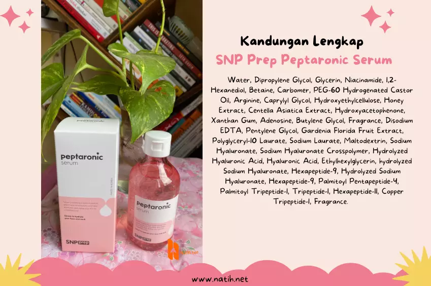 Ingredients lengkap  SNP Prep Peptaronic Serum